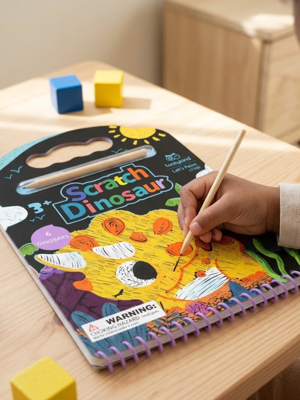 NEW Tookyland Dinosaur Scratch Art Book Montessori Kids Activity Travel Toy Gift